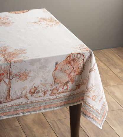 Maison d' Hermine Table Cloth Rectangle Table 100% Cotton 54 x 72 Inches Fall Tablecloth Reusable Everyday Use for Thanksgiving Christmas Decorations Dining Farmhouse Party (Giving Thanks)