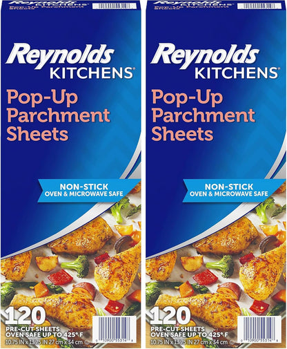 Reynolds Kitchens Parchment Paper Sheets - 120 Count | 10.7x13.75 Inch, Non-Stick & Convenient