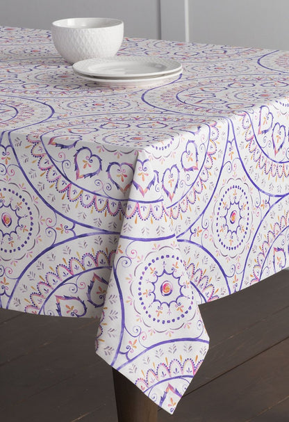 Maison d' Hermine Table Cloth Rectangle Table 100% Cotton 60 x 120 Inches Tablecloth Reusable Decorative for Dining Kitchen Room Farmhouse Home Gifts for Mothers Day Spring Summer - Mandala