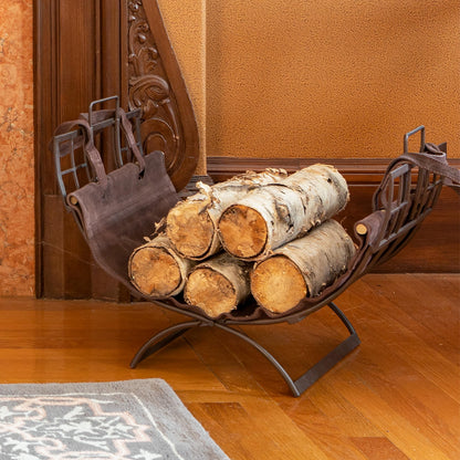 Minuteman International Arts & Craft Log Holder w/Suede Carrier