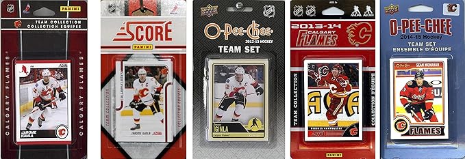 C&ampI Collectables NHL Calgary Flames Men's 5 Different Licensed Trading Card Team Sets White