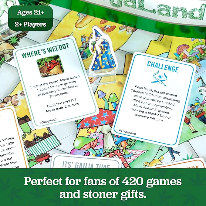 Ganjaland The Epic Weed Game for Social Gatherings Weed Board Games for Adults