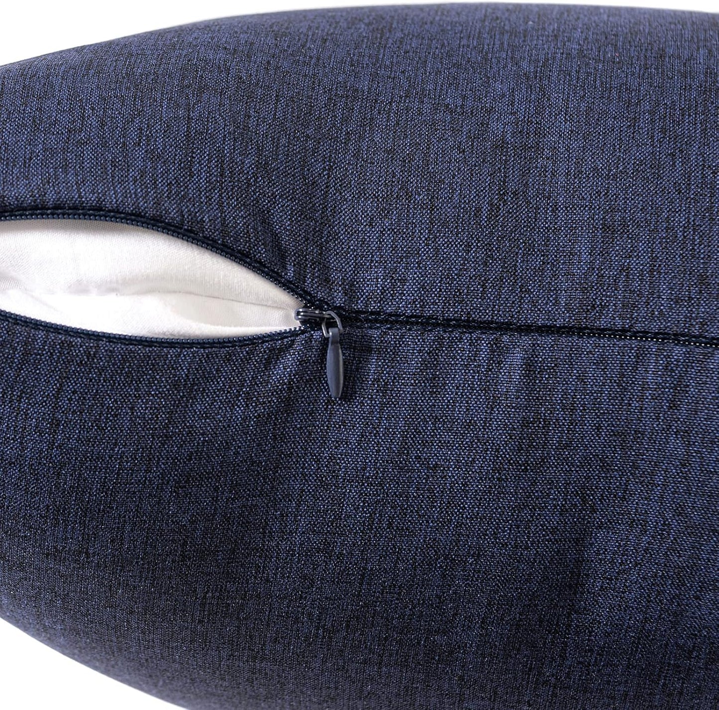 MIULEE Decorative Outdoor Throw Pillow Covers - Waterproof Faux Linen Cushion Cases | 22x22 Inch Navy, Set of 2