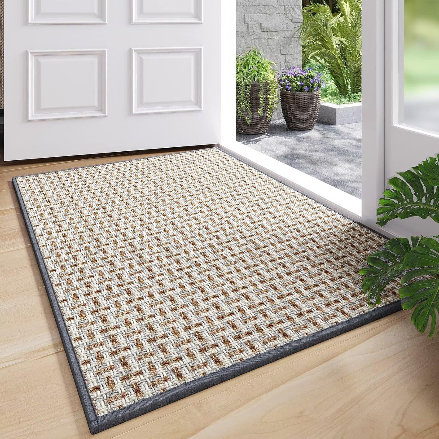 Regine Switzerland Door Mat - 17"x30" Indoor Entrance Mat | Dirt Resistant, Non-Slip, Washable Gray