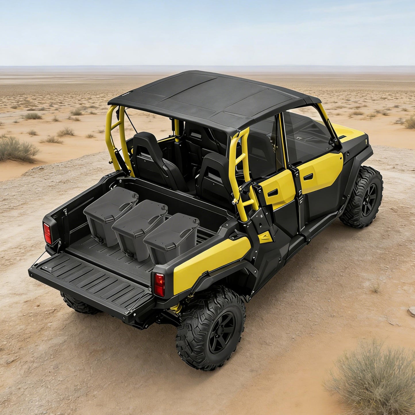 ALMULOO 30L/7.8 Gallon Rear Cargo Storage Box Compatible with Can-Am Maverick Sport X3 MAX Trail Compatible with Defender Commander Models Plastic Black Replacement for 715006830