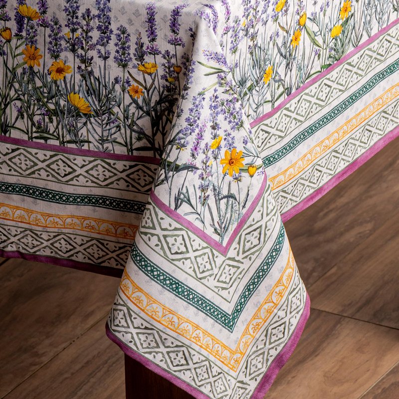 Maison d' Hermine Table Cloth Rectangle Table 100% Cotton 60 x 120 Inches Tablecloth Reusable Decorative for Dining Kitchen Room Farmhouse Home Gifts for Mothers Day Spring Summer - Fanny Lavender