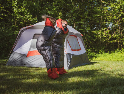 ALPS Mountaineering Zenith +30° Mummy Sleeping Bag, Regular - Gray/Red, New