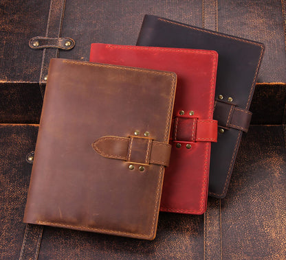 Robrasim Handmade Leather Sketchbook Cover, Leather Artist Sketch Pad Cover for 5.5" x 8.5" Sketchbook, Drawing Book and Pencil Case, Journal Notebook Portfolio, Artis Gifts-Brown
