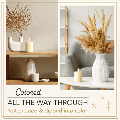 Melt Candle Pillar Candles, 3 Pack - Unscented Candles for Home, Church, Weddings, & More - 3" x 4", Ivory
