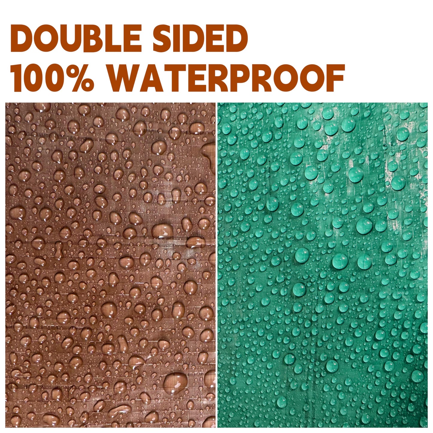 Tarp 40x50 ft 100% Waterproof 7mil Durable Grommets and Reinforced Edges,Uv Resistant,Green/Brown Tarp,Emergency Rain Shelter,Outdoor Cover and Camping Use -by MVPNET