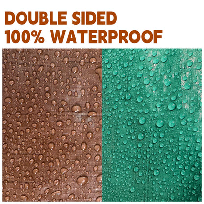 Tarp 40x50 ft 100% Waterproof 7mil Durable Grommets and Reinforced Edges,Uv Resistant,Green/Brown Tarp,Emergency Rain Shelter,Outdoor Cover and Camping Use -by MVPNET