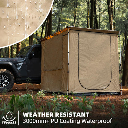 SAMOUT Vehicle Awning Room 6.6' x 8.2' Rip-Stop 420D Oxford Side Awning With PVC Floor, Waterproof & Wind Resistance, Easy Setup Design (Room Only)