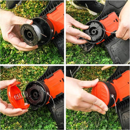 Black and Decker String Trimmer Line - AF-100 Replacement Spool, 30ft 0.065" | 6 Spools, Caps & Springs