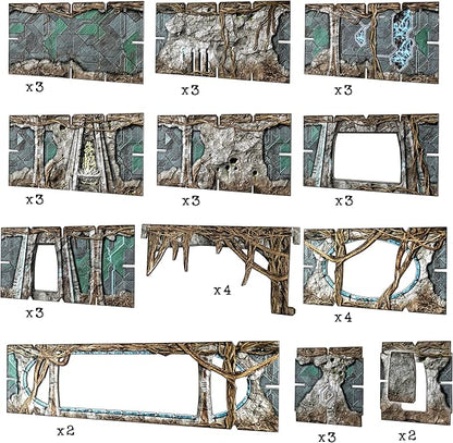 Battle Systems - Modular Tabletop 3D Gaming Sci-Fi Terrain - Perfect for 28mm-35mm Miniatures and Figures - No Painting Required - Science Fiction Aliens 40K Wargame - (Alien Catacombs)