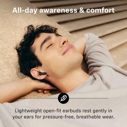 Sennheiser ACCENTUM Open Wireless Earbuds - Open Ear Buds Design, Dynamic Sound & Bluetooth 5.3, IPX4 Splash Protection, 28 Hours Battery Life, USB-C Charging Case, Music, Phone Calls, Travel, Black