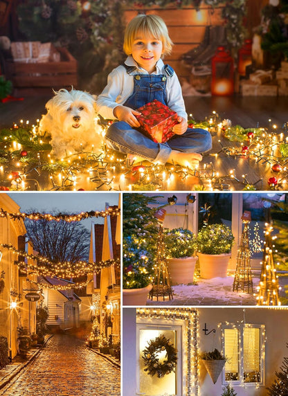 66FT 200 LED Christmas Tree Lights - Twinkle Fairy String Lights with 8 Flashing Modes | Warm White for Indoor & Outdoor Holiday Decor
