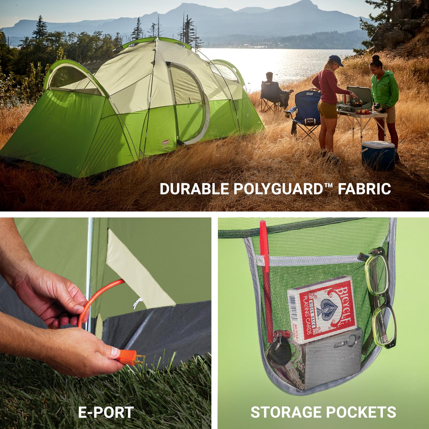 Coleman Camping Tent | 8 Person Montana Cabin Tent with Hinged Door