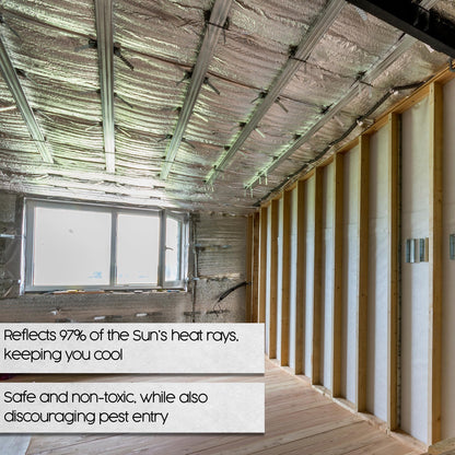 Houseables Radiant Barrier, Radiant Barrier Insulation Roll, Attic Insulation, 1000 Sq Ft, 250'x4', House Wrap, Reflective Foil, Attic Foil, Double Reflective Heat Shield, Perforated Aluminum, Thermal
