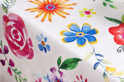 Maison d' Hermine Table Cloth Rectangle Table 100% Cotton 60 x 90 Inches Tablecloth Reusable Decorative for Dining Kitchen Farmhouse Home Gifts for Mothers Day Spring Summer - Happy Florals - Sweety