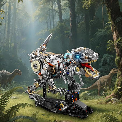 Mechanical Dinosaur Tyrannosaurus Rex Building Block Set with Lights Home Decoration Compatible with Lego Sets Creative Birthday Gift for Adultsand Ages 14+（1268 PCS）