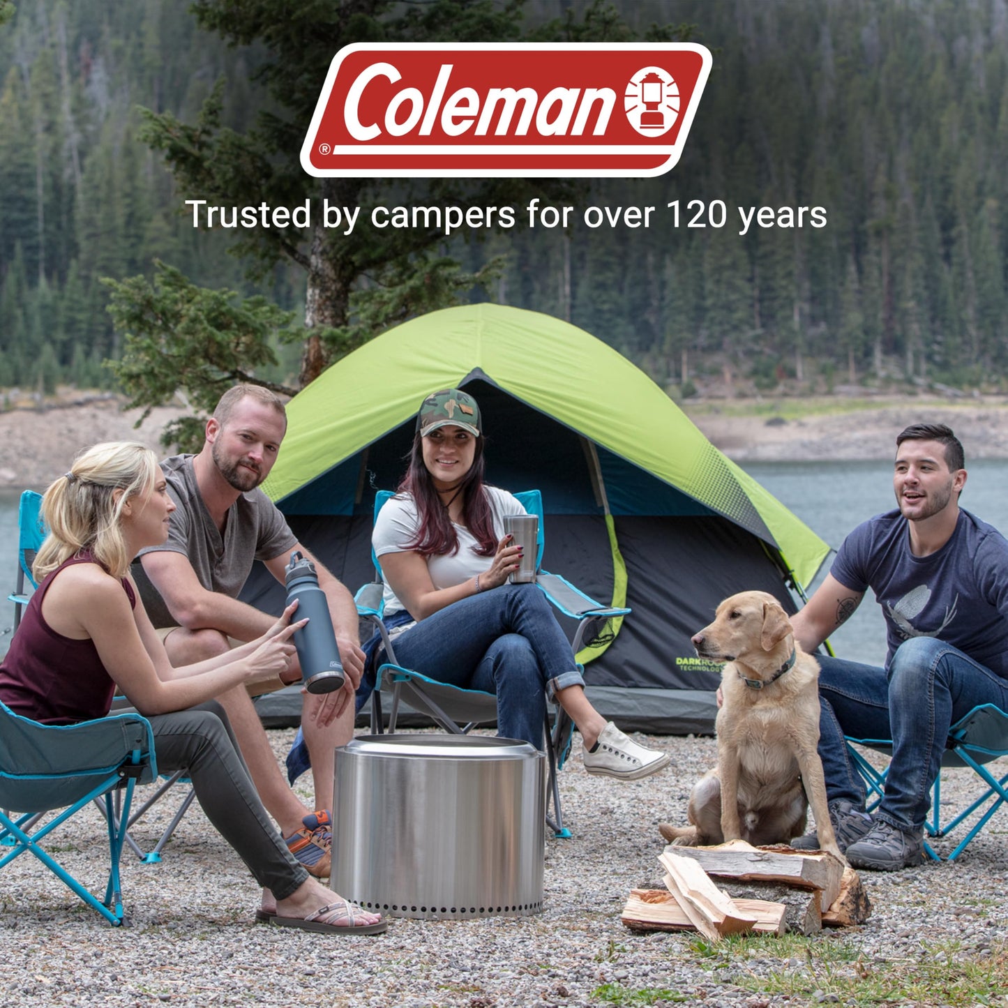 Coleman 4-Person Sundome Dark Room Dome Camping Tent