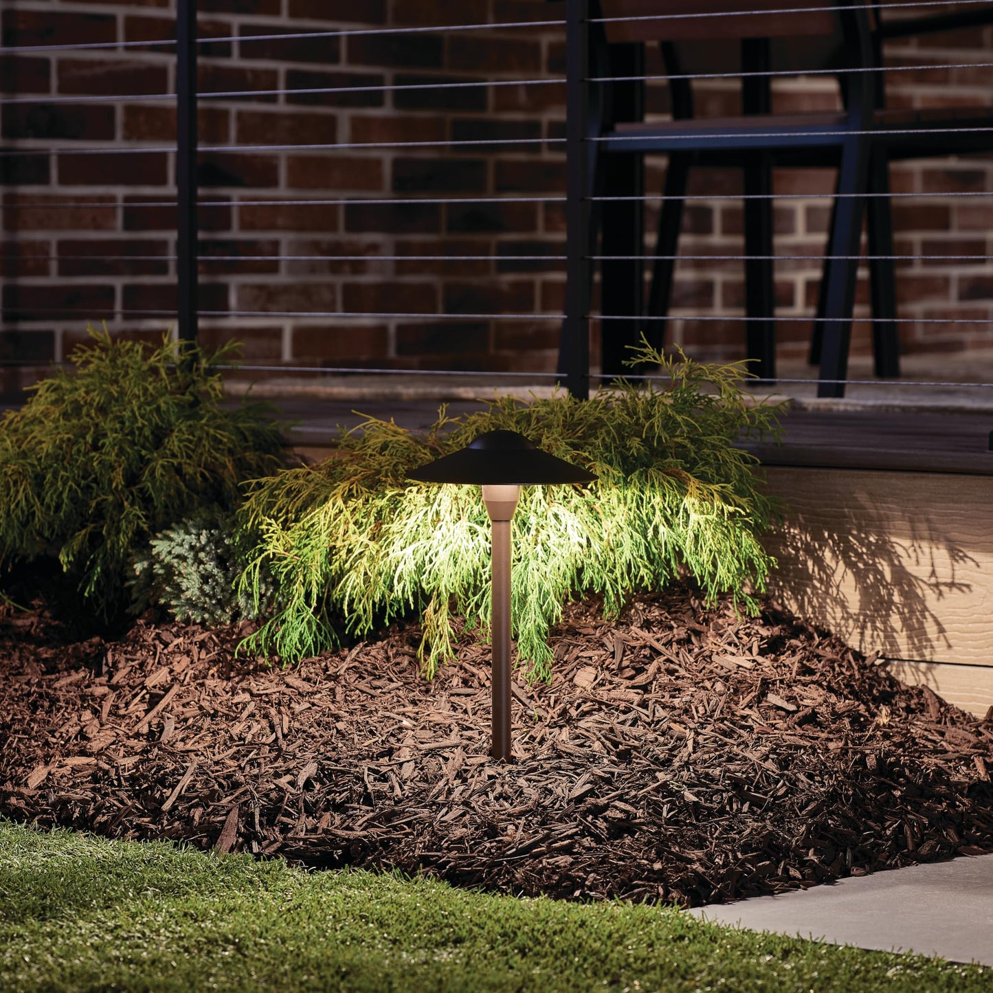 Kichler 15410AZT Path & Spread 1-Light 12V, Textured Architectural Bronze