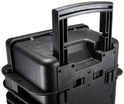Amazon Basics Hard Protective Camera Case with Wheels, Large, Black, 22"L x 14"W x 9.8"H