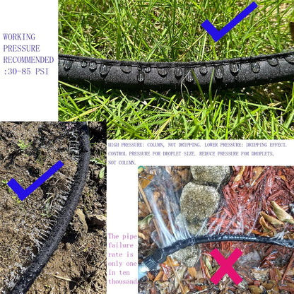 Secbulk 2025 Flat Soaker Hose - 150 ft Linkable Drip Irrigation System | Dual-Layer Leak-Free Design