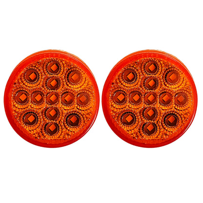 All Star Truck Parts Amber LED Clearance Side Marker Lights Kit - 2x 2.5in, 13 Diodes, Waterproof, Flush Mount, Model ASA2513A2-N