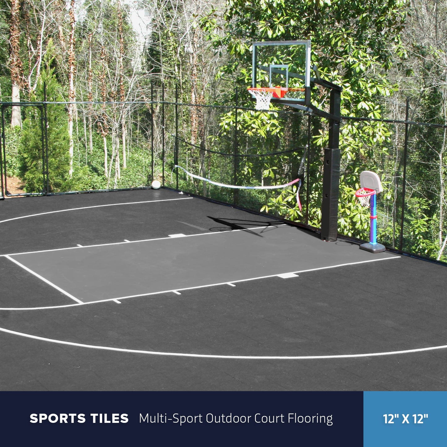 IncStores 5/8 Inch Thick Outdoor Basketball Court Flooring | Build the Ultimate Space for Basketball, Tennis, and More with Weatherproof Plastic Floor Tiles | Camel's Back, 40 Tiles