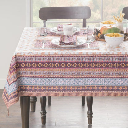 Maison d' Hermine Table Cloth Rectangle Table 100% Cotton 54 x 72 Inches Fall Tablecloth Reusable Everyday Use for Thanksgiving Christmas Decorations Dining Farmhouse Party (Fair Isle)