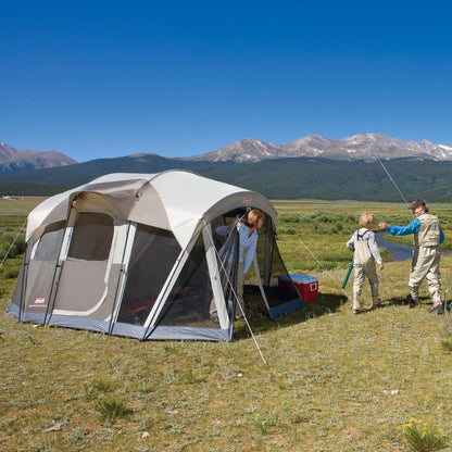 Coleman 6-Person WeatherMaster Camping Tent with Screened Porch, Weatherproof Tent with Screen Room, Rainfly & Carry Bag Included, Made Without PFAS Chemicals