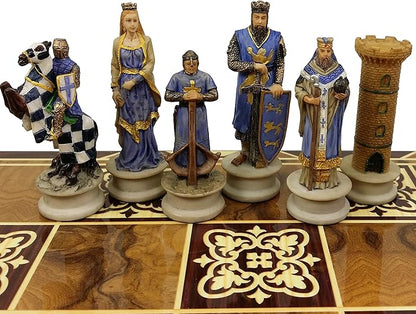 Hot Products Medieval Times Crusades King Richard The Lionheart Knight Color Painted Chess Men Pieces Set - NO Board
