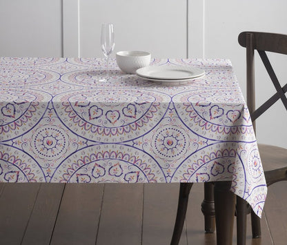 Maison d' Hermine Table Cloth Rectangle Table 100% Cotton 54 x 72 Inches Tablecloth Reusable Decorative for Dining Kitchen Room Farmhouse Home Gifts for Mothers Day Spring Summer - Mandala