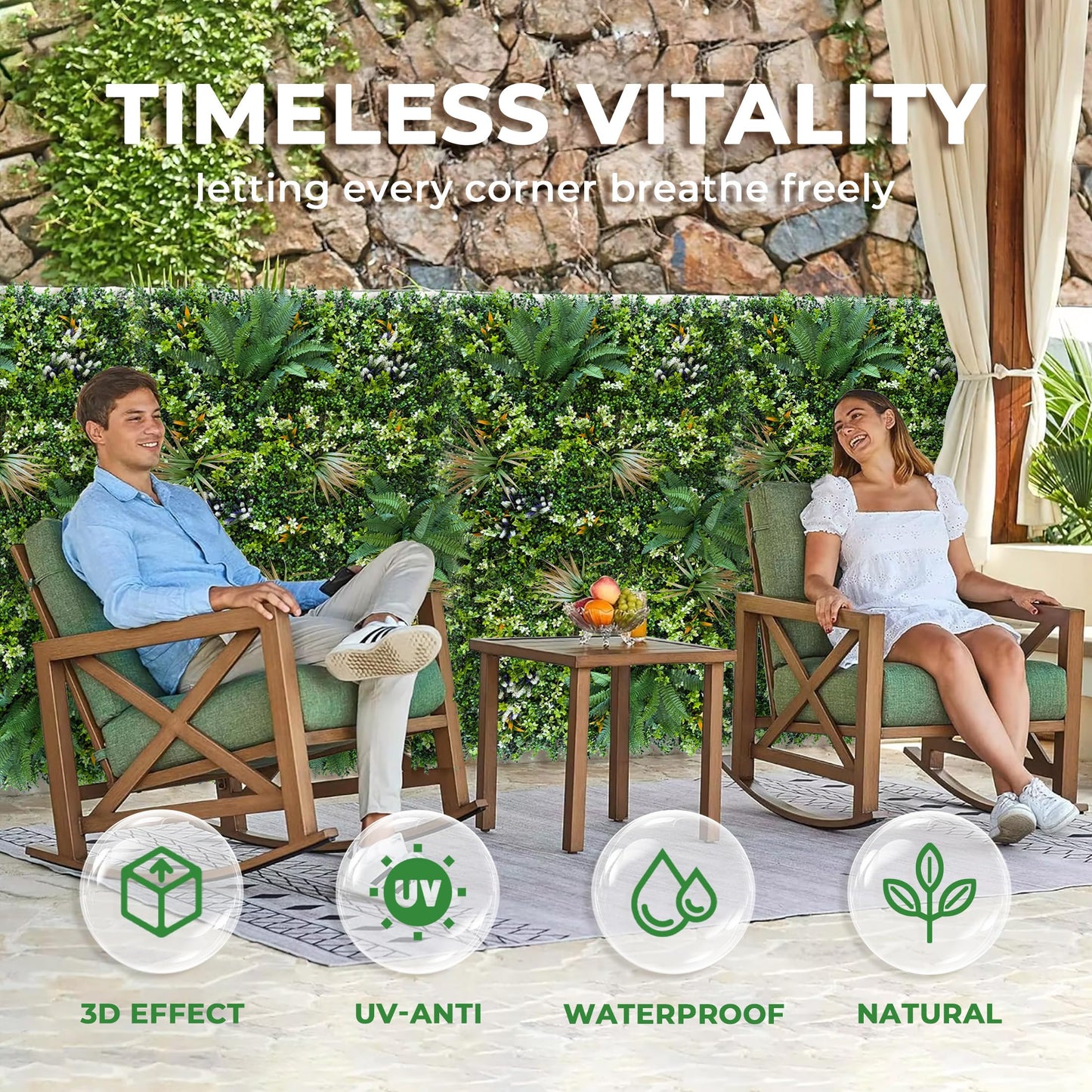 BHXCL Artificial Greenery Grass Wall Panels: 40x120 Inch UV-Anti Faux Boxwood Roll Panels,Indoor and Outdoor Ivy Plant Privacy Fence Screen for Balcony,Garden, Patio Decor