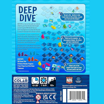 AEG &amp Flatout Games | Deep Dive - A Push Your Luck Game for the Whole Family | From the Creators of Point Salad | Easy to Learn | Quick to Play | Adorable Penguin Meeples | Ages 10+ | 1-6 Players