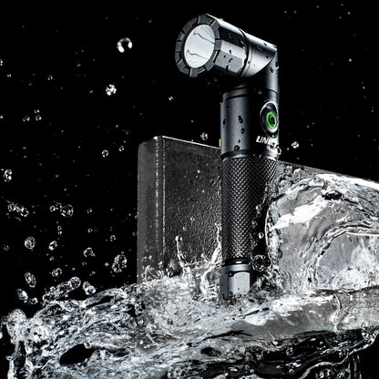 Unilite FR-1200 Right Angle Flashlight – 1200 Lumen LED, 90° Rotating Head, USB-C Rechargeable, Magnetic Base, IP65 Water & Dust Resistant, Impact Resistant, Pocket Clip Included
