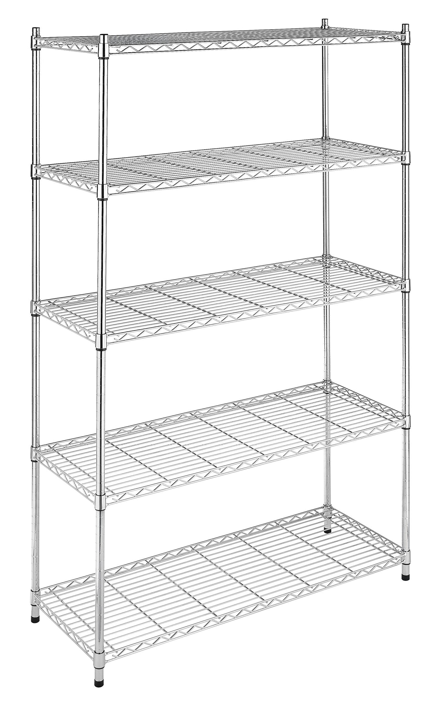 Whitmor 5 Tier Heavy Duty Shelving Unit, Metal Storage Shelves, 500 lbs Capacity per Shelf, Max 2500 lbs total, Easy Assembly Home Organizer for Pantry, Garage, Plant, 48"L x 18"W x 74"H
