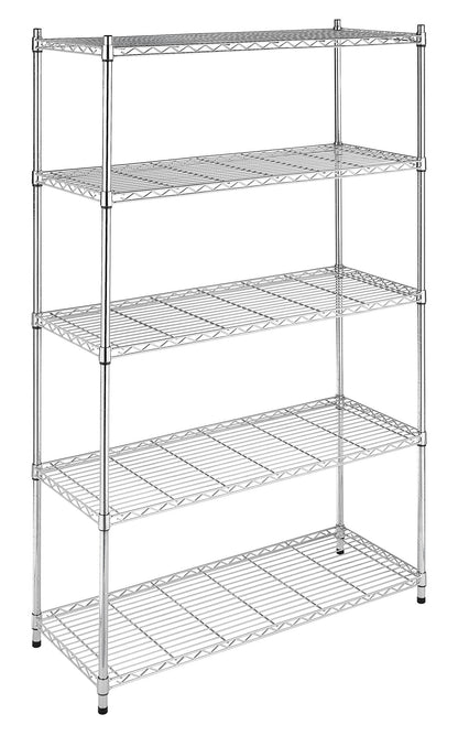 Whitmor 5 Tier Heavy Duty Shelving Unit, Metal Storage Shelves, 500 lbs Capacity per Shelf, Max 2500 lbs total, Easy Assembly Home Organizer for Pantry, Garage, Plant, 48"L x 18"W x 74"H