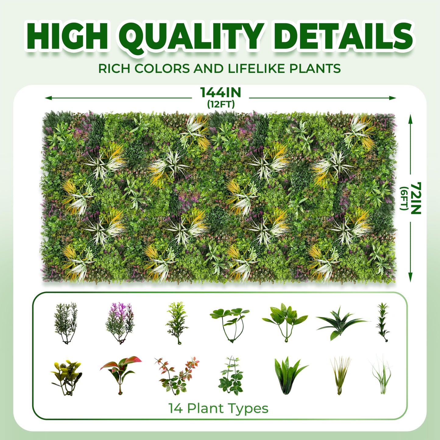 BHXCL Artificial Grass Wall Roll Panels: 6FT x 12FT Boxwood Hedge Panels, UV-Anti Privacy Fence Screen, Fake Greenery Backdrop for Indoor Outdoor Garden, Party, Wedding Decor