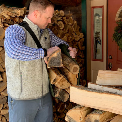 LogOX WoodOX Sling - The Most Ergonomic Firewood, Kindling, and Log Carrier. Helps Correct Posture and Balance | Camping Essential for Firewood Harvesting, Designed in Vermont (Patented, USA Made)