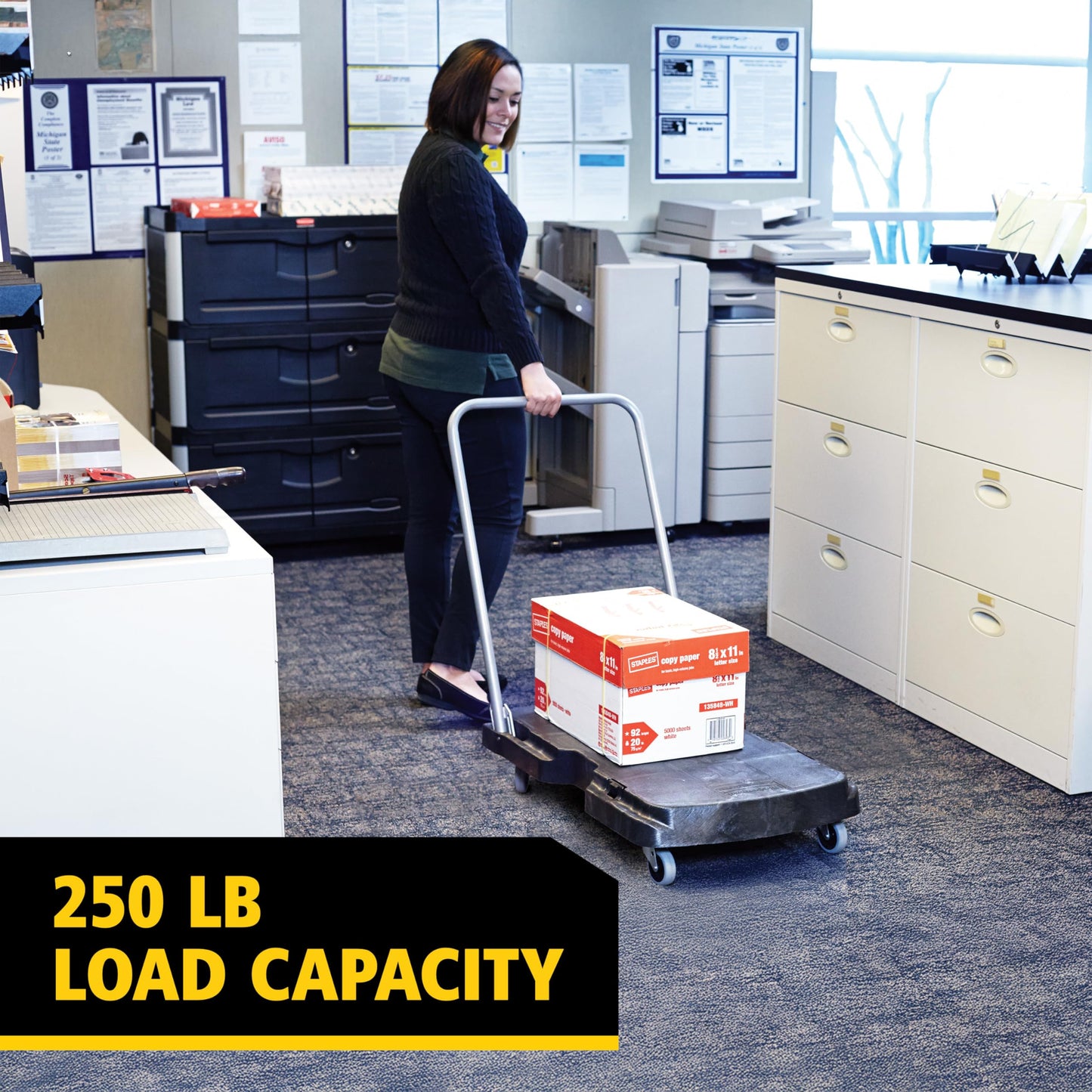 Rubbermaid Commercial Products Convertible Folding Utility Dolly/Cart/Platform Truck with wheels, 250 lbs Capacity, for Moving/Warehouse/Office