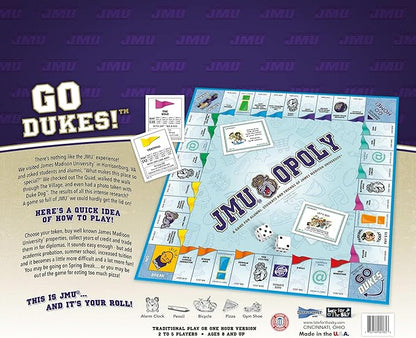 Late For The Sky: JMU-Opoly - James Madison University Themed Family Board Game Opoly-Style Traditional Play Or 1 Hr Version Ages 8+ 2-5 Players
