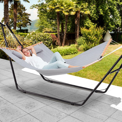 Homgava Universal 2-Person Hammock Stand, 660LBS Capacity,Heavy Duty Steel Hammock Stand, Fits 9.6-14ft Hammocks, Indoor and Outdoor Universal Hammock Stands,Black