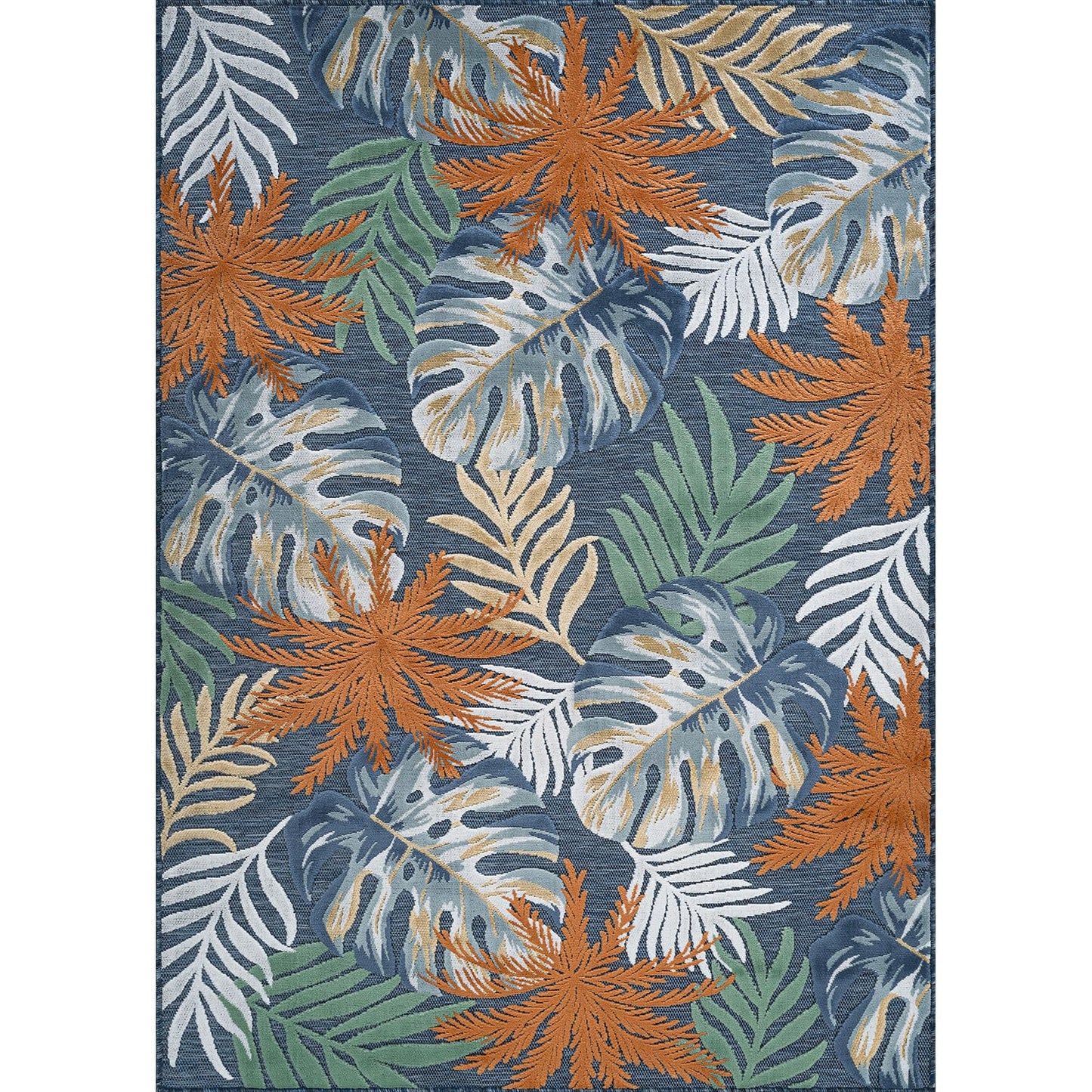 Luul Home Floral Indoor Outdoor Rugs 8x10 Large Area Rug for Living Room, Patio Decor, Kitchen, and Entryway Rug, Washable Stain Resistant Outside Carpet Midnight 8 x 10