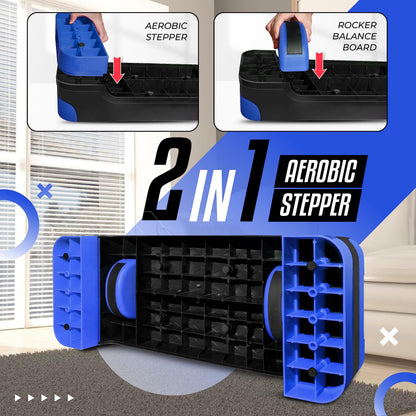 Yes4All 2-in-1 Adjustable Aerobic Step Platform Fitness Exercise Stepper with Rocker Balance Board Legs for Home Workout, Step Exercise & Balance Training