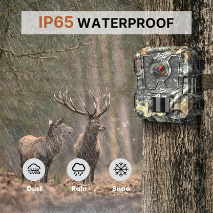 WOSODA Mini Trail Camera 4 Pack 30MP 1080P HD, Game Cam with SD Card, Waterproof Tiny Deer Camera Night Vision Motion Activated with Fast Trigger Time for Outdoor Wildlife Monitoring