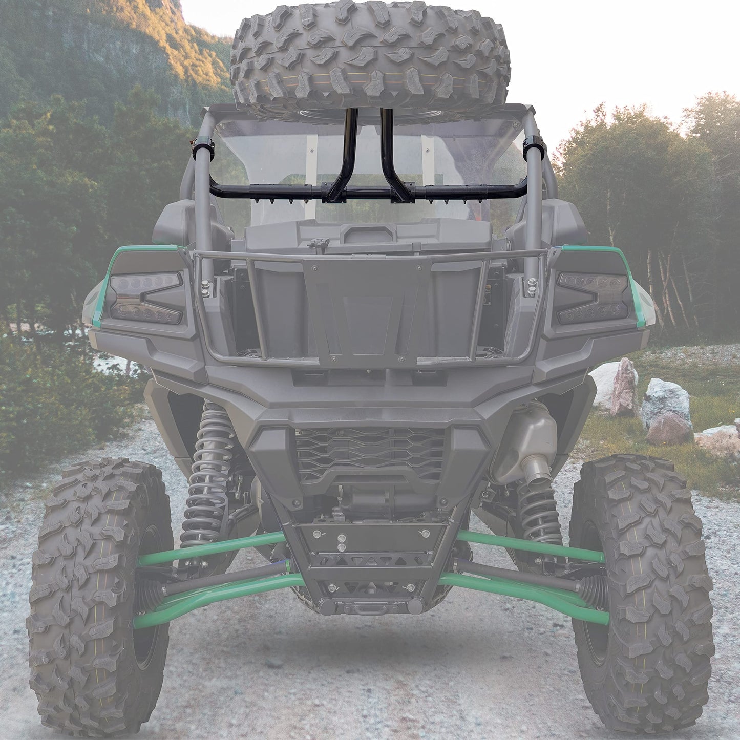 SAUTVS Spare Tire Carrier Holder for Teryx KRX 1000, Fits Up to 37" Tire Steel Powder Coated Heavy Duty Spare Tire Mount Holder for Kawasaki Teryx KRX 1000 2020-2026 Accessories