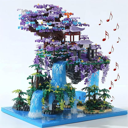 Cherry Blossom Tree Building Set with Box 4574Pcs Original Scene Music Japanese Sakura Tree House(Type :Symphony) Cherry Bonsai Tree Lights Building Kit Cherry Blossom Building Set.