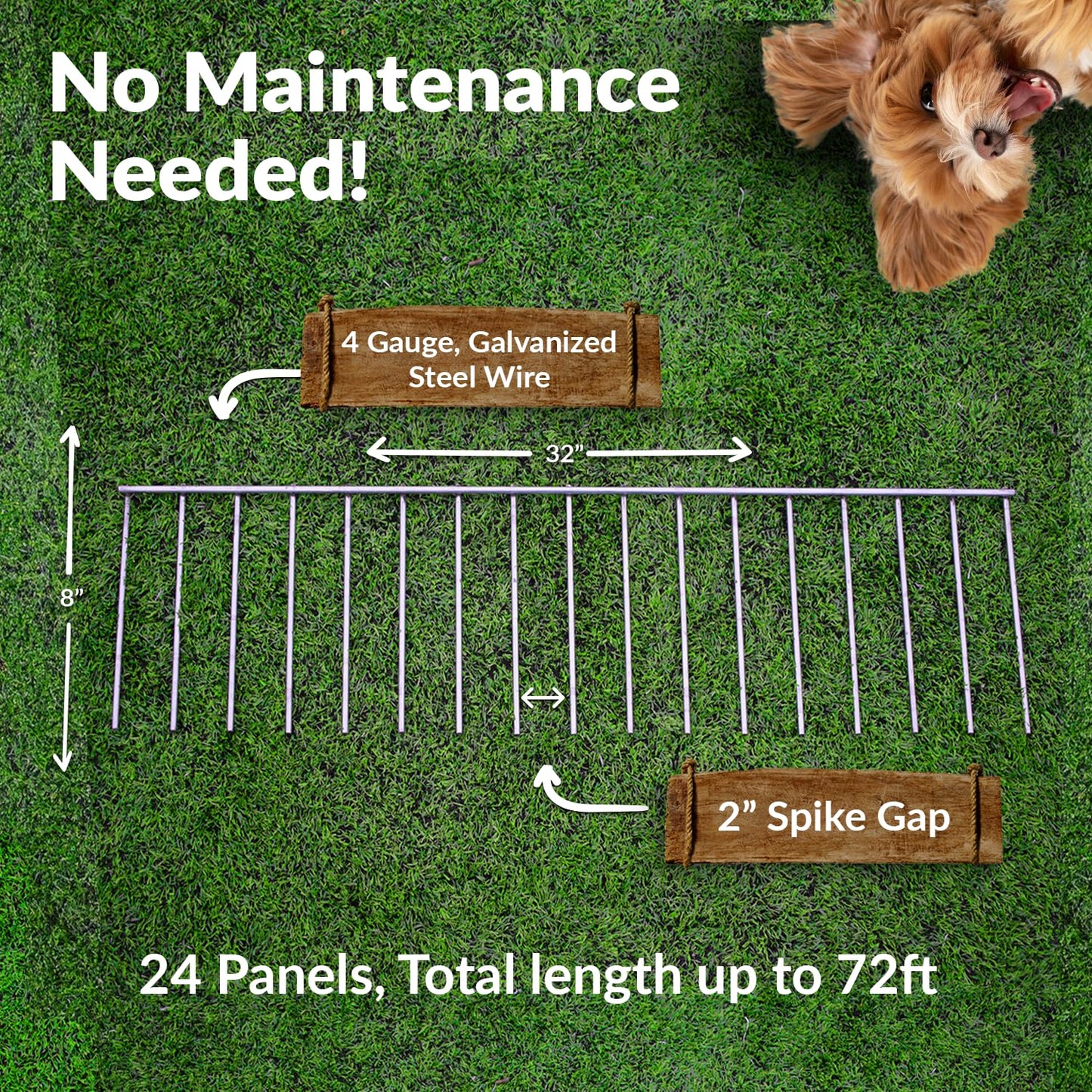 Dig Defence Original Animal Barrier Fence - Small/Medium Decorative Garden Fence, Outdoor No Dig Fence for Dogs and Rabbits, Yard and Patio - 32”(L) x 8”(H), 24 Pack